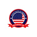 American flag and emblem logo design vector template Royalty Free Stock Photo