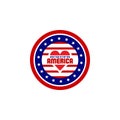 American flag and emblem logo design vector template Royalty Free Stock Photo