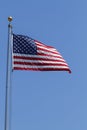 American Flag Flapping In The Wind On A Clear Day