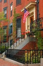 An American flag flies in Boston`s South End Royalty Free Stock Photo