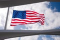 American Flag flying half mast at the USS Arizona Memorial Royalty Free Stock Photo