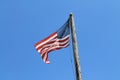 American flag flying from old pole Key West Royalty Free Stock Photo