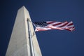 American Flag Flying Washington Memorial