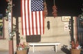 American Flag in front of Antique Store, Santa Fe, New Mexico