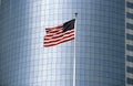 American flag in front of an office building Royalty Free Stock Photo