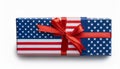 American Flag gift box isolate on White background PNG Royalty Free Stock Photo