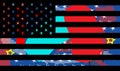 American flag graffiti, colorful pop art background USA vector new Royalty Free Stock Photo