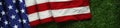 American flag on grass for Memorial Day or Veteran`s day background Royalty Free Stock Photo