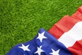 American flag on green grass Royalty Free Stock Photo