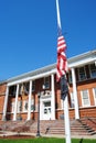 American Flag, Half Staff, Half Mast, Rutherford, NJ, USA Royalty Free Stock Photo