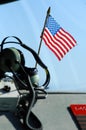 American flag and headphones Royalty Free Stock Photo