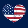 American flag heart grunge Royalty Free Stock Photo