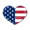 American flag heart grunge Royalty Free Stock Photo