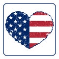 American flag heart grunge Royalty Free Stock Photo