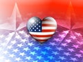 American Flag Heart and Stars America Background Royalty Free Stock Photo