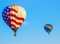 American Flag Hot Air Balloon & Multi Colored Balloon