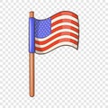 American flag icon, cartoon style