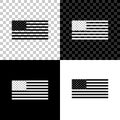 American flag icon isolated on black, white and transparent background. Flag of USA. Vector Royalty Free Stock Photo