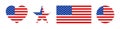 American flag. Icon of usa patriot with star and stripe. Emblem for proud of united states of america. Graphic shape for us eagle