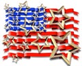 American Flag illustration 3D Royalty Free Stock Photo