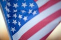 American flag during Independence Day on the Hudson River with a view at Manhattan - New York City - United States