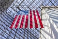 American flag inside of the JFK Library in Boston, Massachusetts, USA