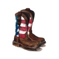 American Flag Leather Boots Watercolor