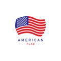 American flag logo design elements vector icons. Royalty Free Stock Photo