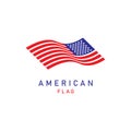 American flag logo design elements vector icons. Royalty Free Stock Photo