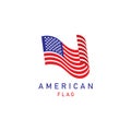 American flag logo design elements vector icons. Royalty Free Stock Photo