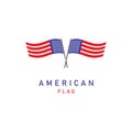 American flag logo design elements vector icons. Royalty Free Stock Photo