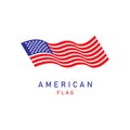 American flag logo design elements vector icons. Royalty Free Stock Photo