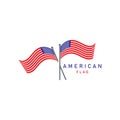 American flag logo design elements vector icons. Royalty Free Stock Photo