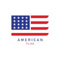 American flag logo design elements vector icons. Royalty Free Stock Photo