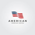 American flag logo minimalist symbol vector illustration design Royalty Free Stock Photo