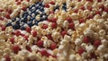 American flag made out of raspberry, cranberry and popcorn. Royalty Free Stock Photo