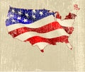 American flag map Royalty Free Stock Photo