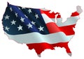 American flag map Royalty Free Stock Photo