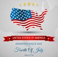 American Flag map for Independence Day Royalty Free Stock Photo