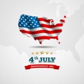 American Flag map for Independence Day Royalty Free Stock Photo