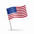 American flag map pointer layout. Vector illustration. Royalty Free Stock Photo