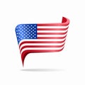 American flag map pointer layout. Vector illustration. Royalty Free Stock Photo