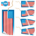 American flag modern tags and sticker Royalty Free Stock Photo