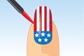 American flag nail painting Royalty Free Stock Photo