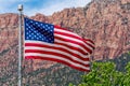 American Flag in National Park, USA. Royalty Free Stock Photo