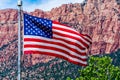 American Flag in National Park, USA. Royalty Free Stock Photo