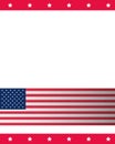 American flag national stars border background Royalty Free Stock Photo