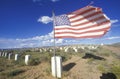 American flag at the Navaho cemetery Royalty Free Stock Photo