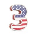 American flag numbers isolated on a white background Royalty Free Stock Photo