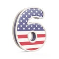 American flag numbers isolated on a white background Royalty Free Stock Photo